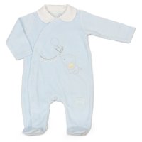 M15966: Baby Boys Embossed Velour All In One (0-9 Months)